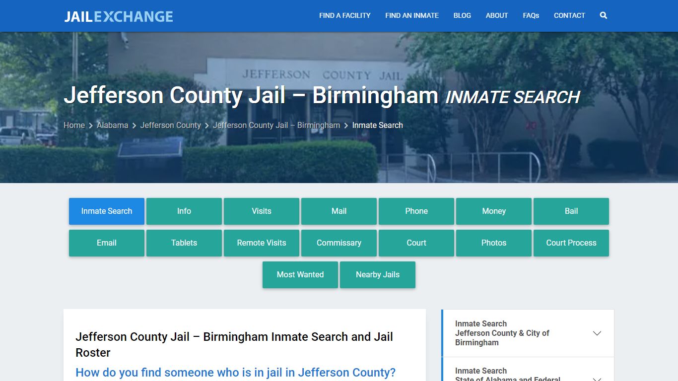 Jefferson County Jail – Birmingham Inmate Search